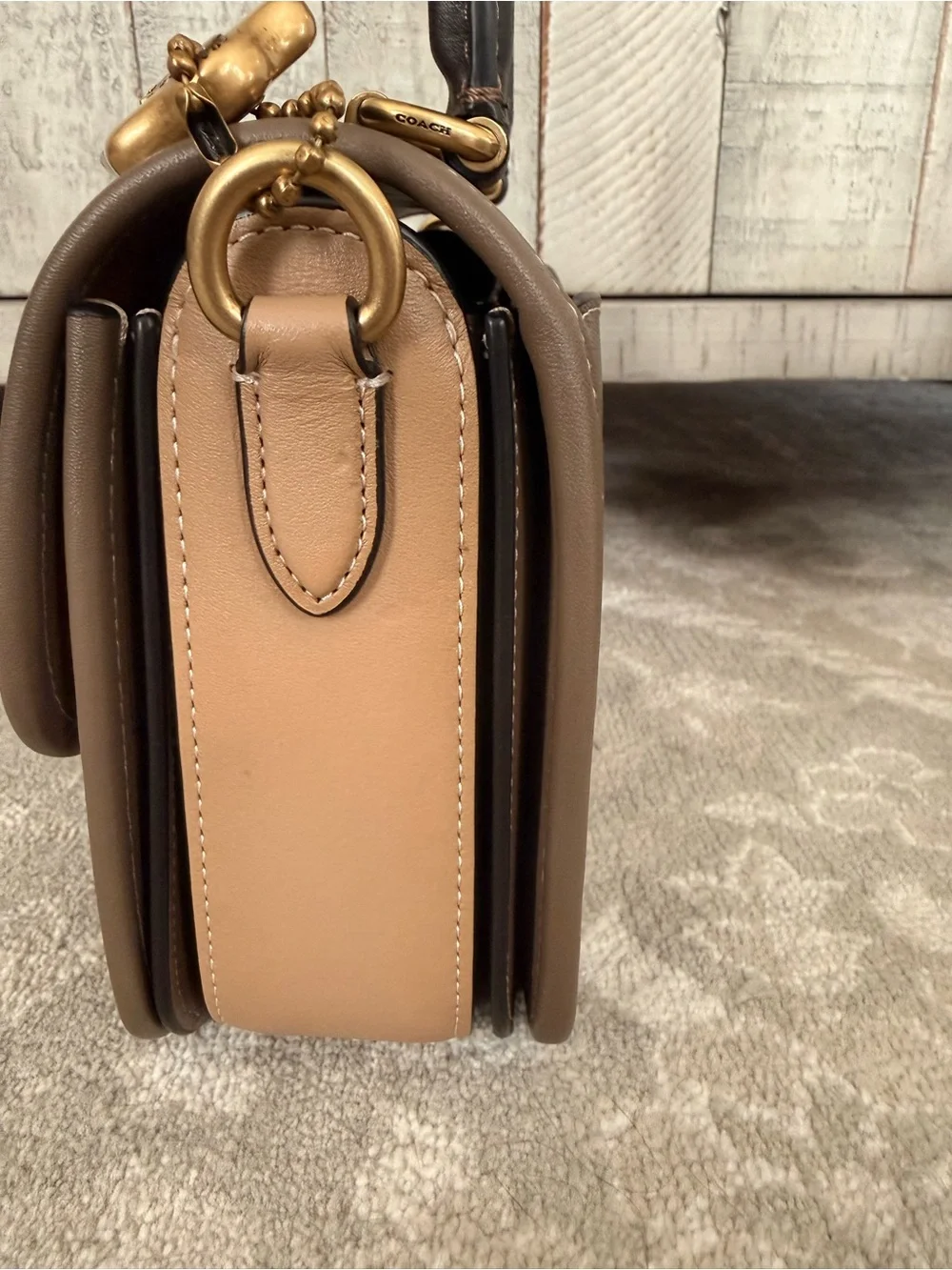 Coach ROGUE TOP HANDLE IN COLORBLOCK Dark Stone - Maylasia Release
